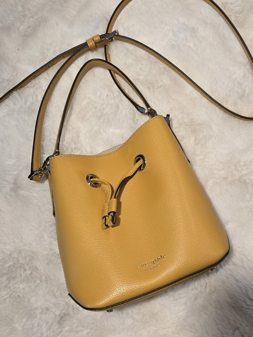 Kate Spade Yellow Leather Bucket Bag